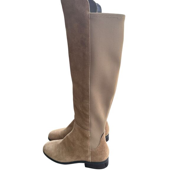 Cole Haan Boots Women's Size 8 B Suede Low Heel Over the Knee Boot Tan Cognac - Picture 2 of 14